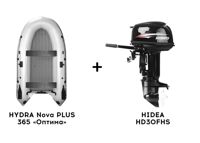 купить Лодка ПВХ HYDRA Nova PLUS 365 «Оптима» + 2х-тактный лодочный мотор HIDEA HD30FHS в Москве - фото 