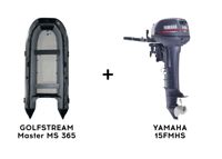купить Лодка ПВХ GOLFSTREAM Master MS 365 + 2х-тактный лодочный мотор YAMAHA 15FMHS в Москве - фото 