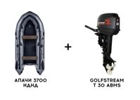 купить Лодка ПВХ АПАЧИ 3700 НДНД + 2х-тактный лодочный мотор GOLFSTREAM T 30 ABMS в Москве - фото 