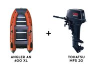 купить Лодка ПВХ ANGLER AN 400 XL + 4х-тактный лодочный мотор TOHATSU MFS 20 S в Москве - фото 