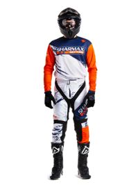 купить Мотоштаны Sharmax White-Orange в Москве - фото 