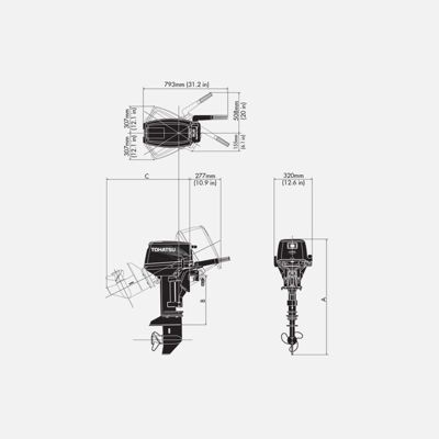 купить 2х-тактный лодочный мотор TOHATSU M 9.8 B S в Москве - фото 