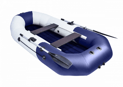 купить Гребная лодка ПВХ ТАЙМЕНЬ N-270 НД серый-синий в Москве - фото 