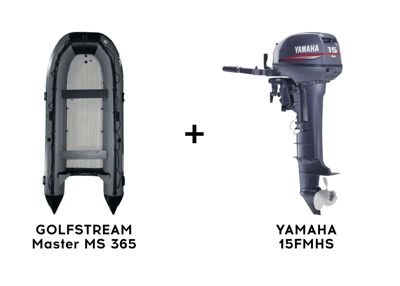 купить Лодка ПВХ GOLFSTREAM Master MS 365 + 2х-тактный лодочный мотор YAMAHA 15FMHS в Москве - фото 