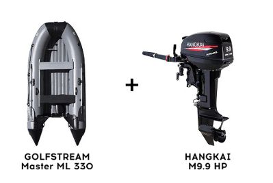Лодка ПВХ GOLFSTREAM Master ML 330 + 2х-тактный лодочный мотор HANGKAI M9.9 HP в Москве