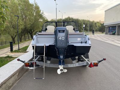 купить Комплект Алюминиевая лодка (катер) Mikatsu (Микатсу) 470 (Z43) Premium + мотор Sharmax SMF60FEL-T EFI в Москве - фото 