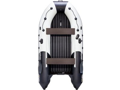 купить Лодка ПВХ РИВЬЕРА 3600 килевое надувное дно "комби" светло-серый/черный в Москве - фото 