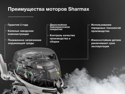купить 2х-тактный лодочный мотор SHARMAX SM30HS (2024) в Москве - фото 