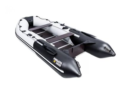 купить Лодка ПВХ РИВЬЕРА 3600 килевое надувное дно "комби" светло-серый/черный в Москве - фото 