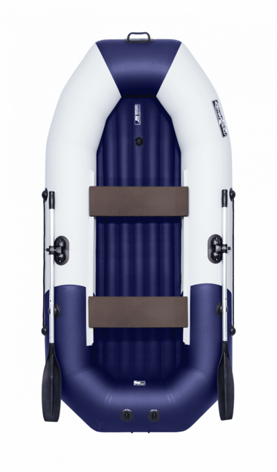 купить Гребная лодка ПВХ ТАЙМЕНЬ N-270 НД серый-синий в Москве - фото 