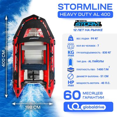купить Лодка ПВХ STORMLINE Heavy Duty AL 400 в Москве - фото 