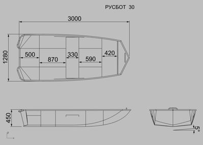 купить Алюминиевая лодка РУСБОТ30 в Москве - фото 