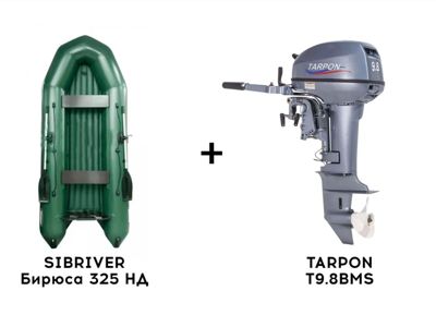 купить Лодка ПВХ SIBRIVER Бирюса 325 НД + 2х-тактный лодочный мотор TARPON T9.8BMS в Москве - фото 
