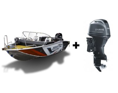 Комплект Алюминиевая лодка (катер) Mikatsu (Микатсу) 475 (Z43) Premium + мотор Yamaha F60FETL в Москве