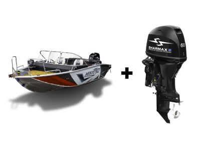 купить Комплект Алюминиевая лодка (катер) Mikatsu (Микатсу) 470 (Z43) Premium + мотор Sharmax SMF60FEL-T EFI в Москве - фото 