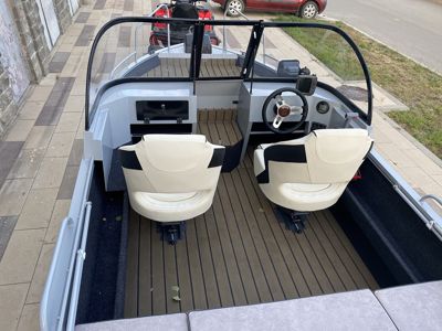 купить Комплект Алюминиевая лодка (катер) Mikatsu (Микатсу) 470 (Z43) Premium + мотор Sharmax SMF60FEL-T EFI в Москве - фото 