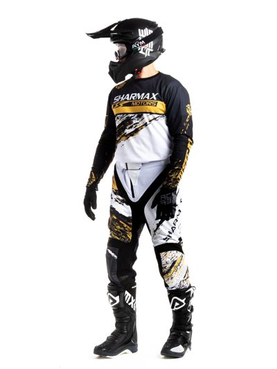купить Мотоштаны Sharmax Black-gold в Москве - фото 