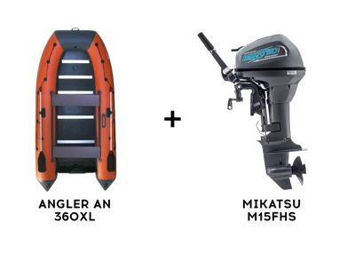 купить Лодка ПВХ ANGLER AN 360XL + 2х-тактный лодочный мотор MIKATSU M15FHS в Москве - фото 